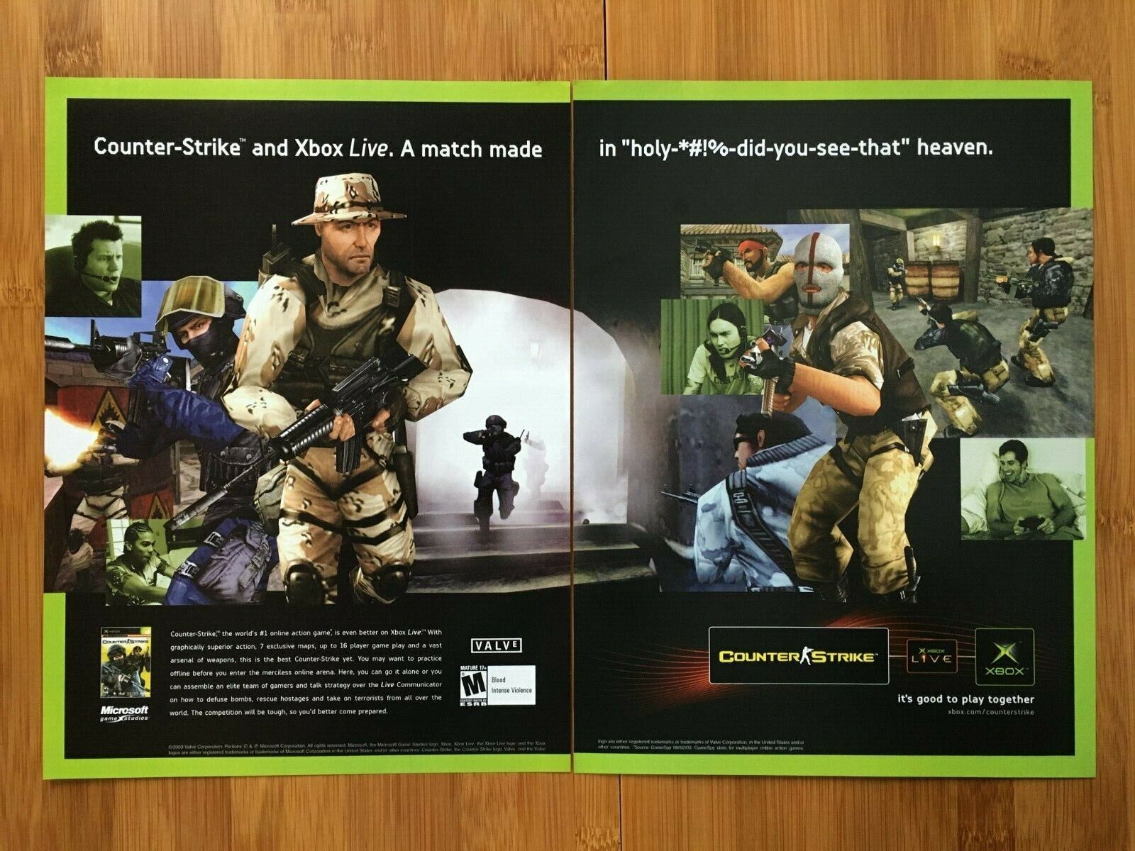 Half-Life: Counter-Strike Xbox PC 2003 Print Ad/Poster Official FPS Promo Art