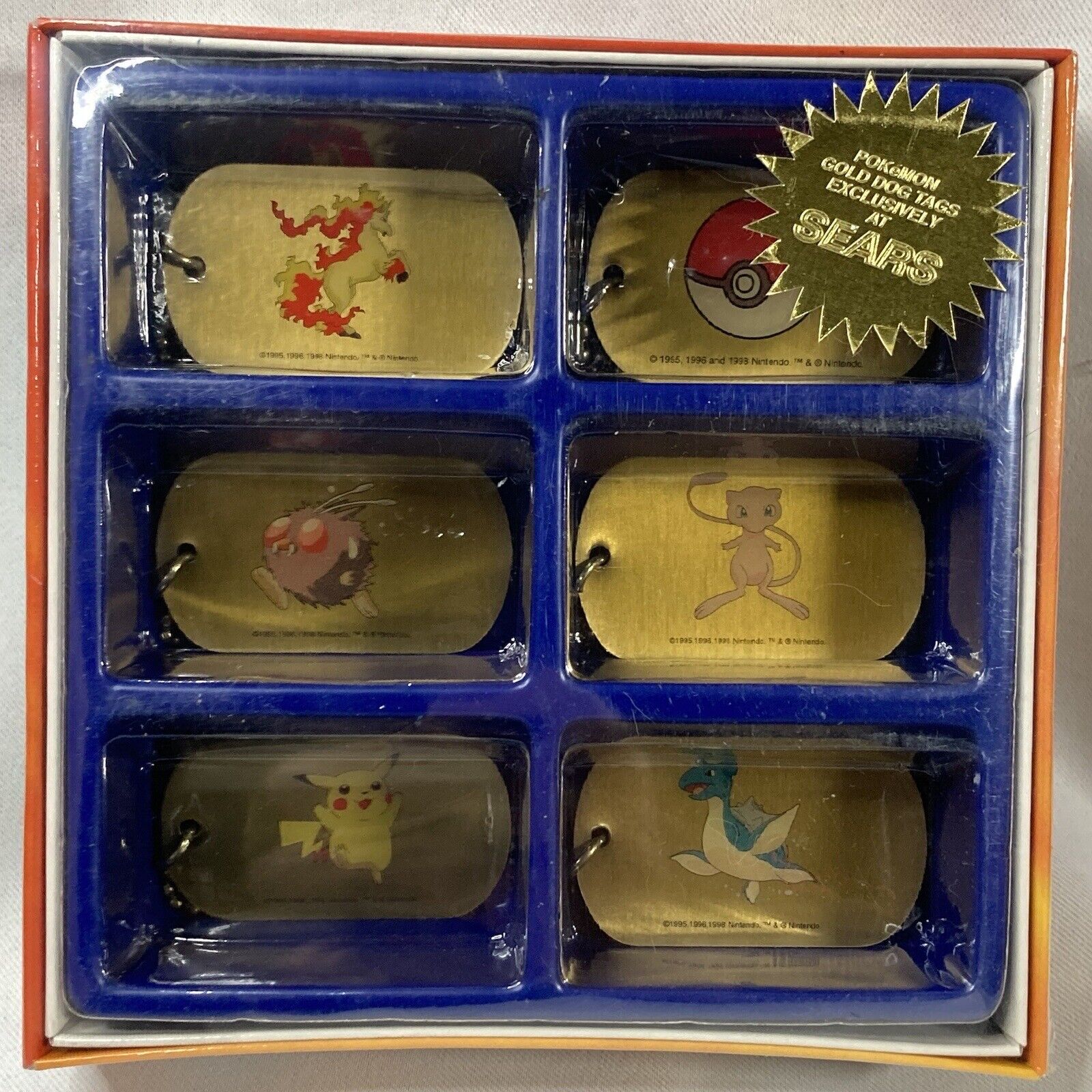 Vintage Pokémon Dog Tags Box 67 Rare Mid 1990\'s for Sears Stores U162