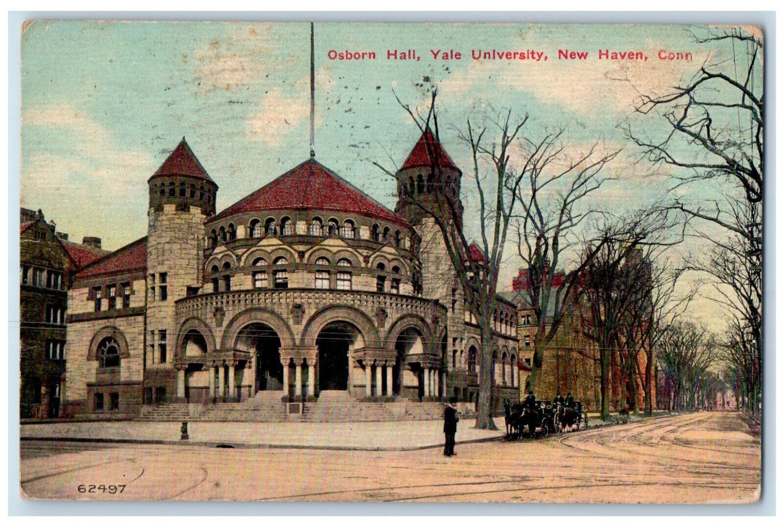 1912 Osborn Hall Yale University New Haven Connecticut CT Antique Postcard