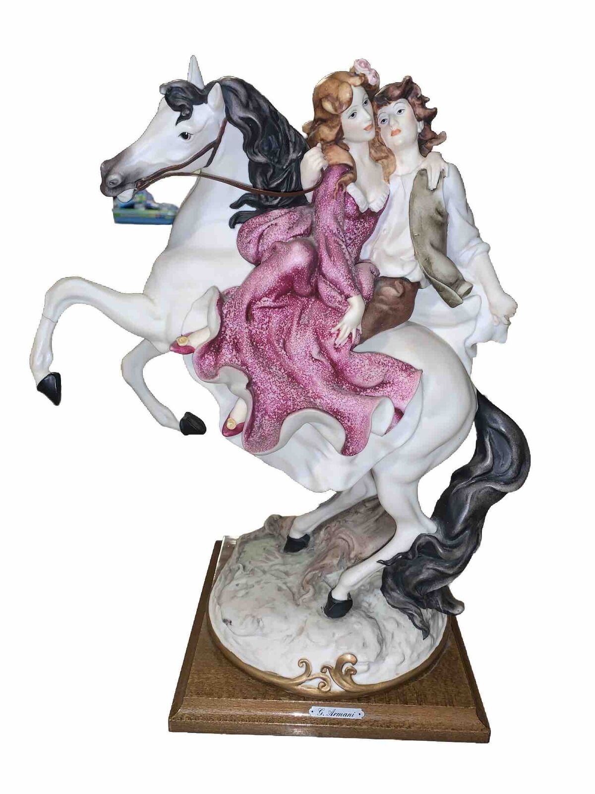 Giuseppe Armani Sculpture 1983  Signed 625 C  Couples on Horse Rare