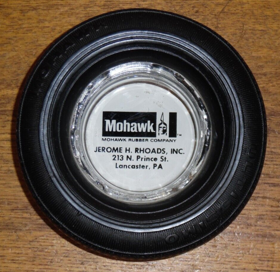 Vintage Advertising Mohawk Rubbery Co Tire Ashtray - Jerome Rhoads Lancaster PA