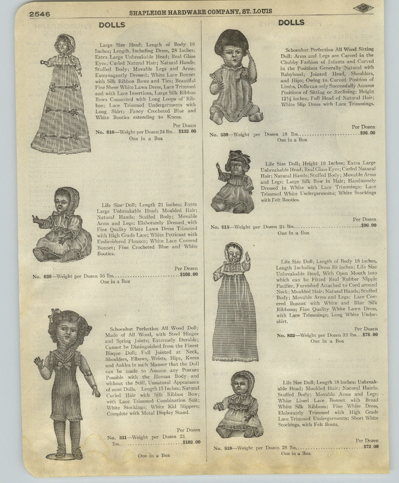 1918 PAPER AD 9 PG Schoenhut Wood Wooden Dolls Steel Hinges Cowgirl Soldier Boy