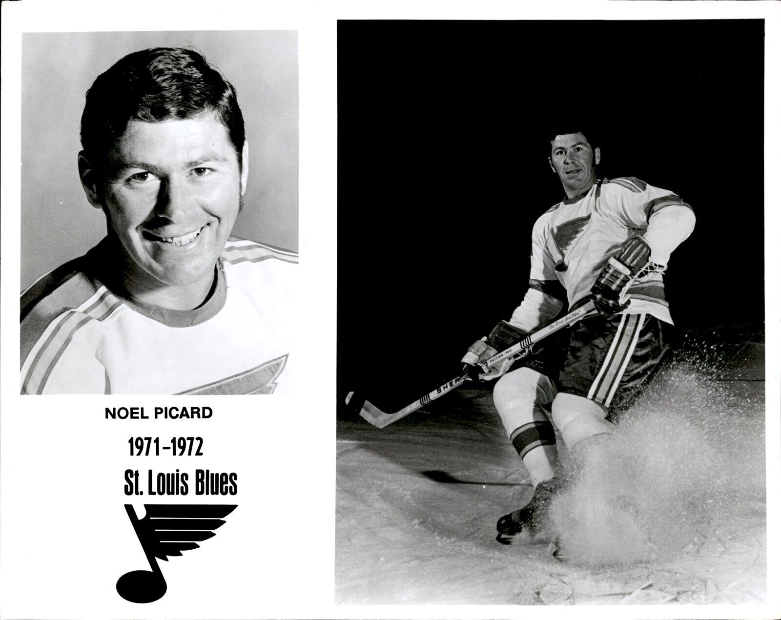 PF7 Original Photo NOEL PICARD 1971-72 ST LOUIS BLUES CLASSIC NHL HOCKEY DEFENSE