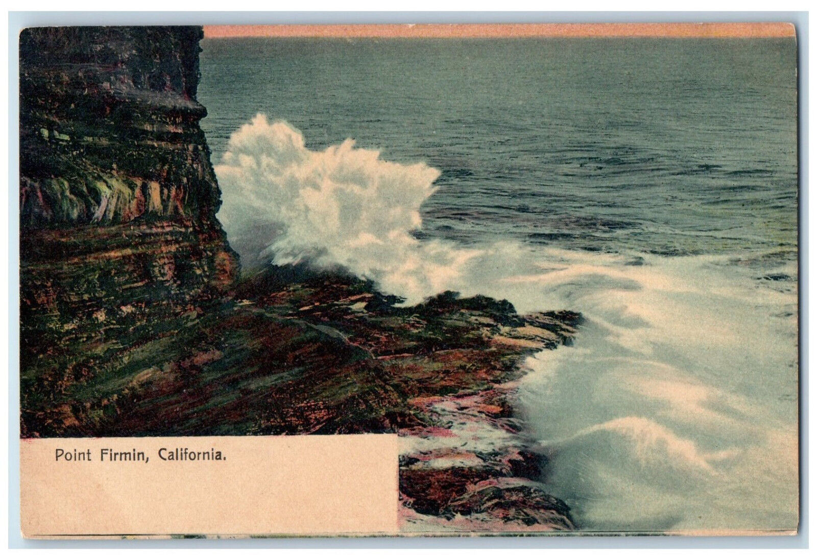 Scenic View Of Point Firmin California CA, Rocks Ocean Waves Scene Postcard