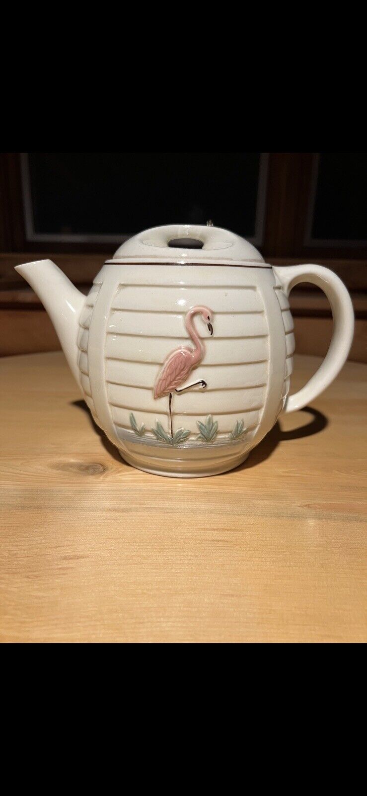 Vintage Porcelier Vitreous Flamingo Teapot 🦩