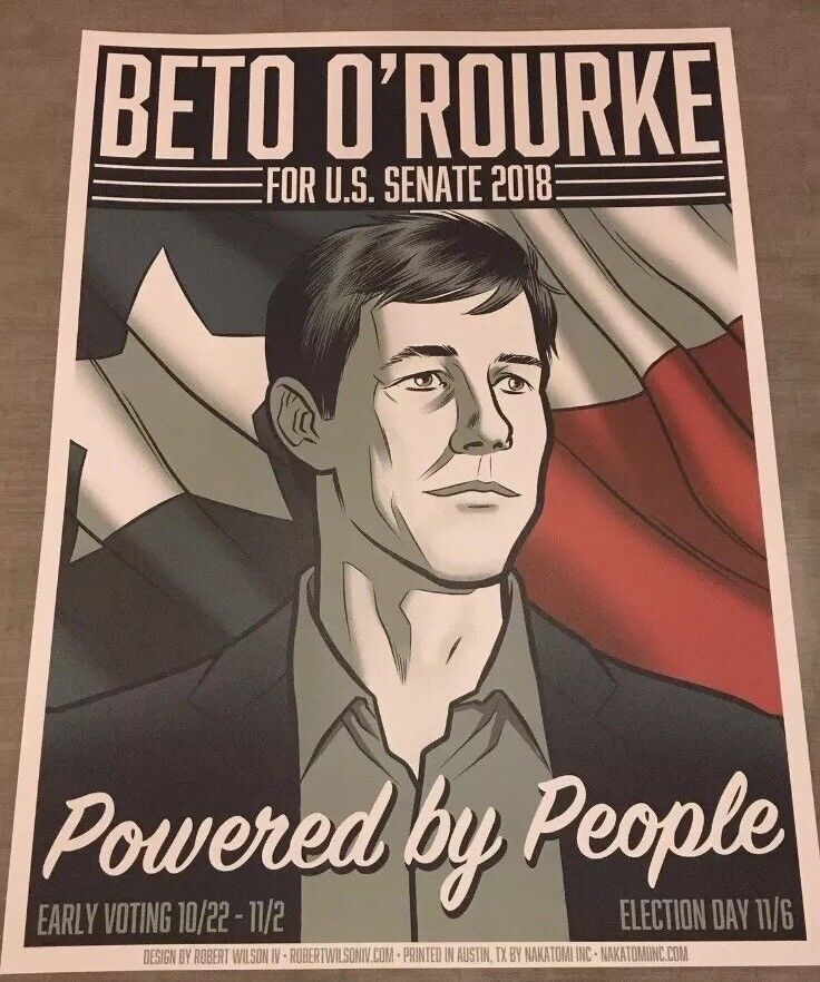 Beto O’Rourke Poster Brand New Beto For Senate 2018 Texas 18x24 Nakatomi Orourke