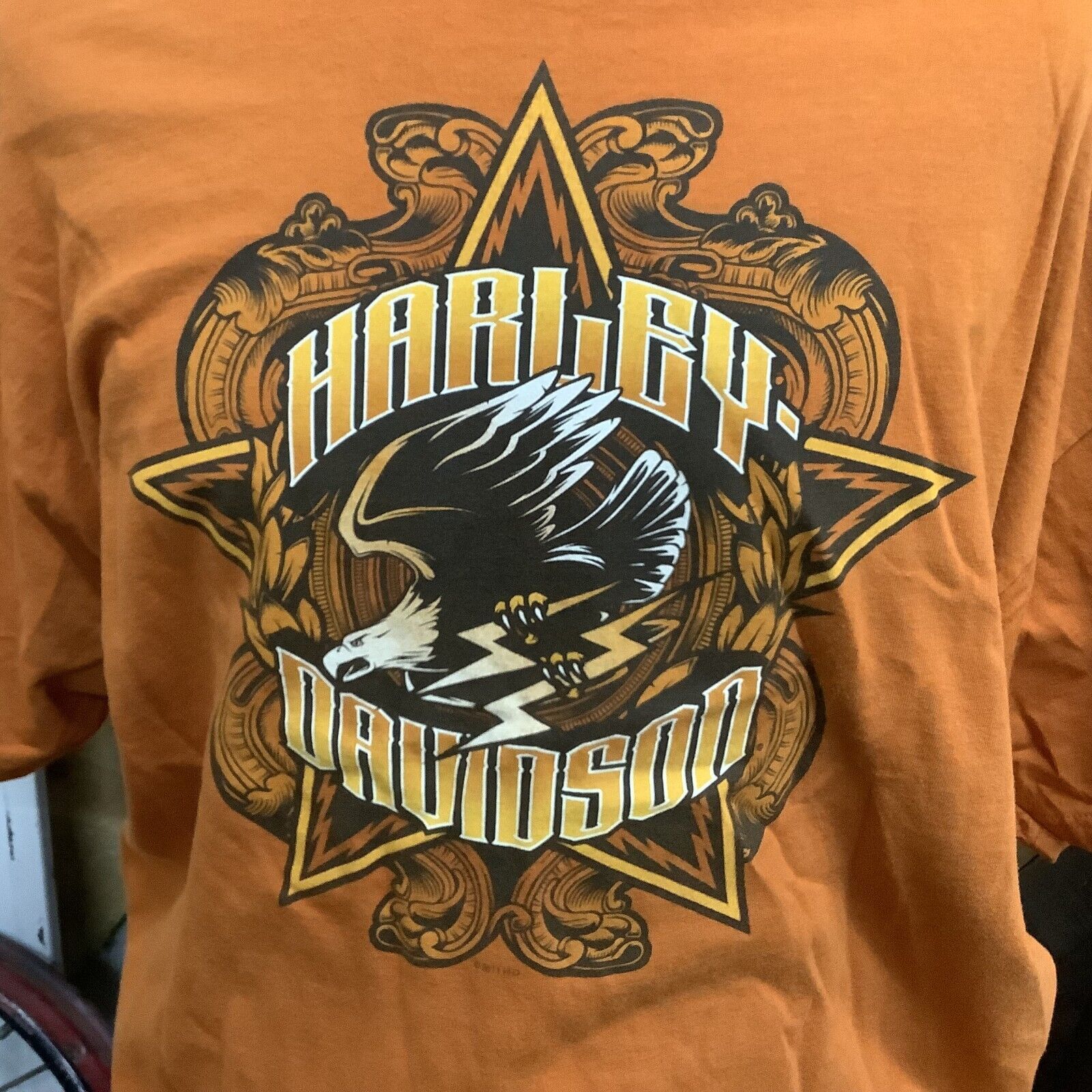 Harley Davidson T-Shirt Dealer Philadelphia, PA - Orange - Men's 2XL