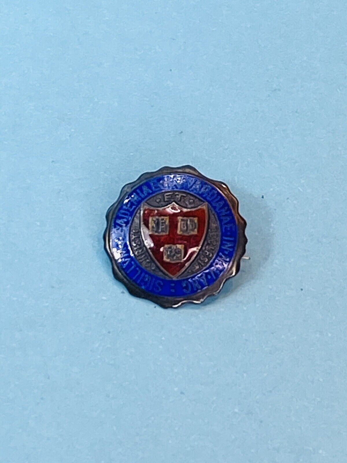 Vintage Harvard University Sterling Silver Lapel Pin Mini College Badge-Rare