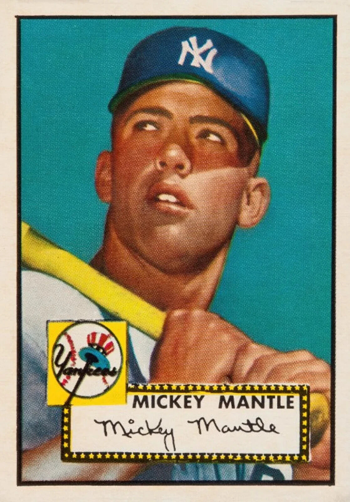 Mickey Mantle Baseball Card  16 x 20 Baseball Art Rare Poster Vintage 1952
