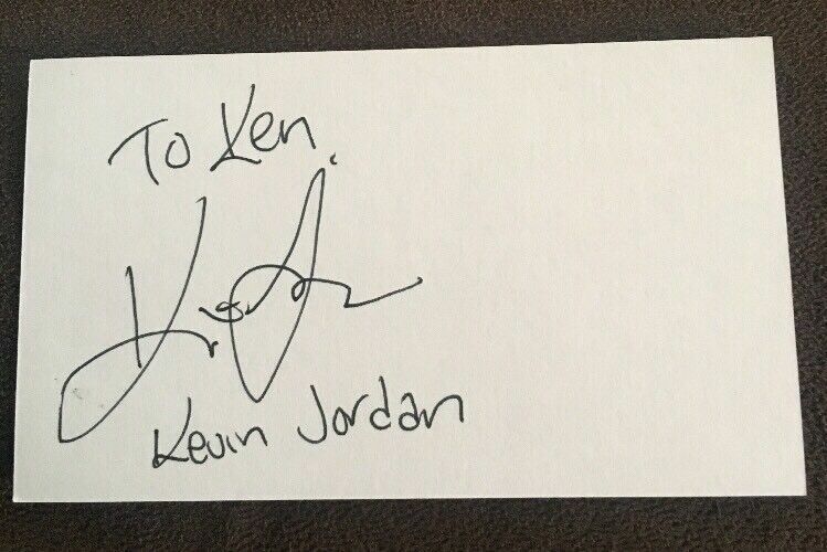 KEVIN JORDAN - BASKETBALL PLAYER - AUTOGRAPH SIGNED - INDEX CARD - AUTHENTIC