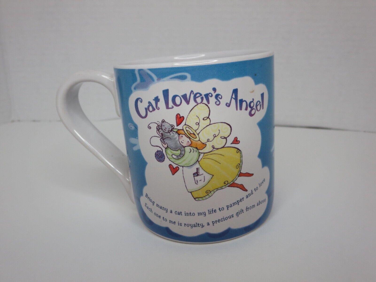 Cat Lover\'s Angel Coffee Mug With a saying on part of mug