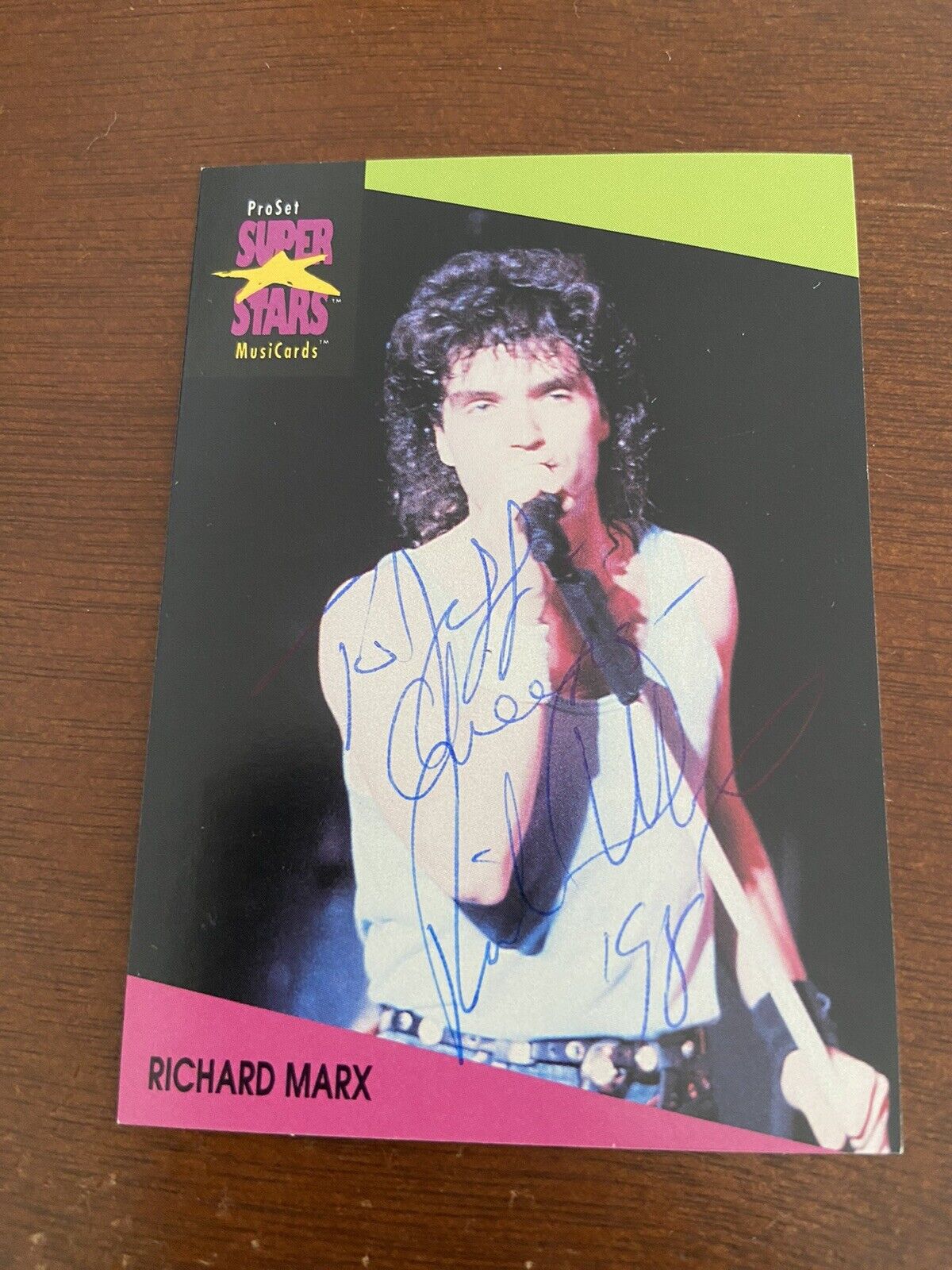 1991 Richard Marx Autographed #72 Pro Set SuperStars MusiCards Rock Express