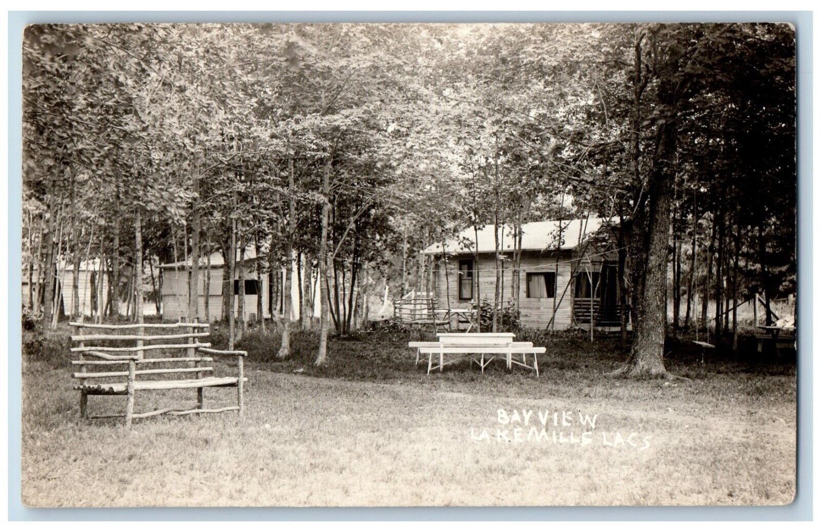 Bayview Minnesota MN Postcard RPPC Photo Mille Lacs Cabins c1910's Antique