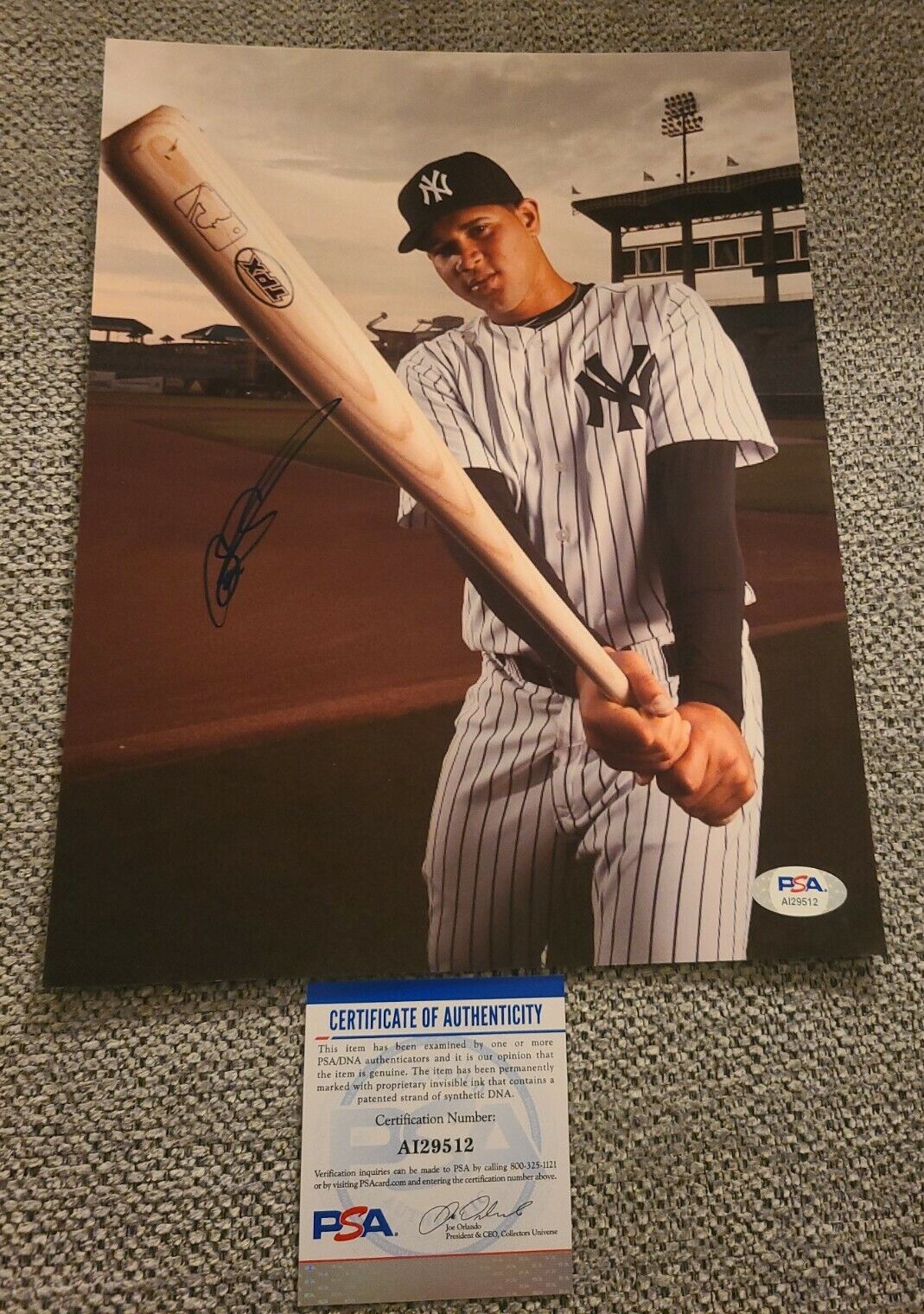 GARY SANCHEZ SIGNED 8X10 PHOTO NEW YORK YANKEES PSA/DNA AUTHENTICATED #AI29512