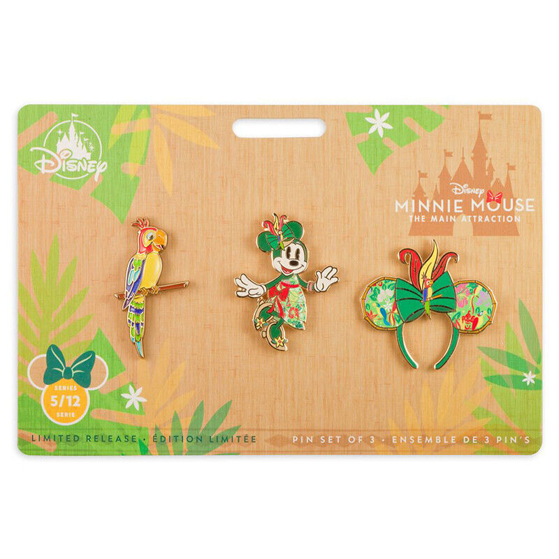 Disney Parks Minnie Mouse The Main Attraction Enchanted Tiki Room Pin Set