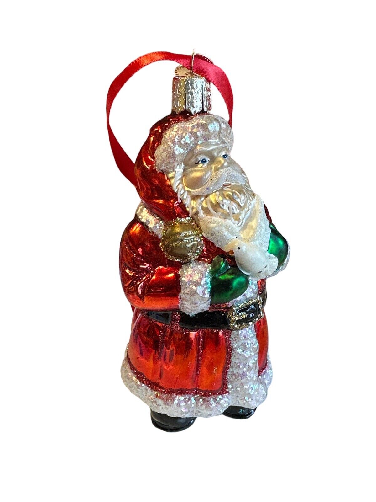 Vintage OWC Old World Christmas Santa Claus Blown Glass Ornament 