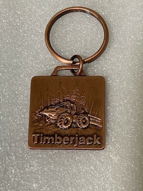 Timberjack COPPER Key Chain Skidder with Logs and Forest Solid Metal Durable