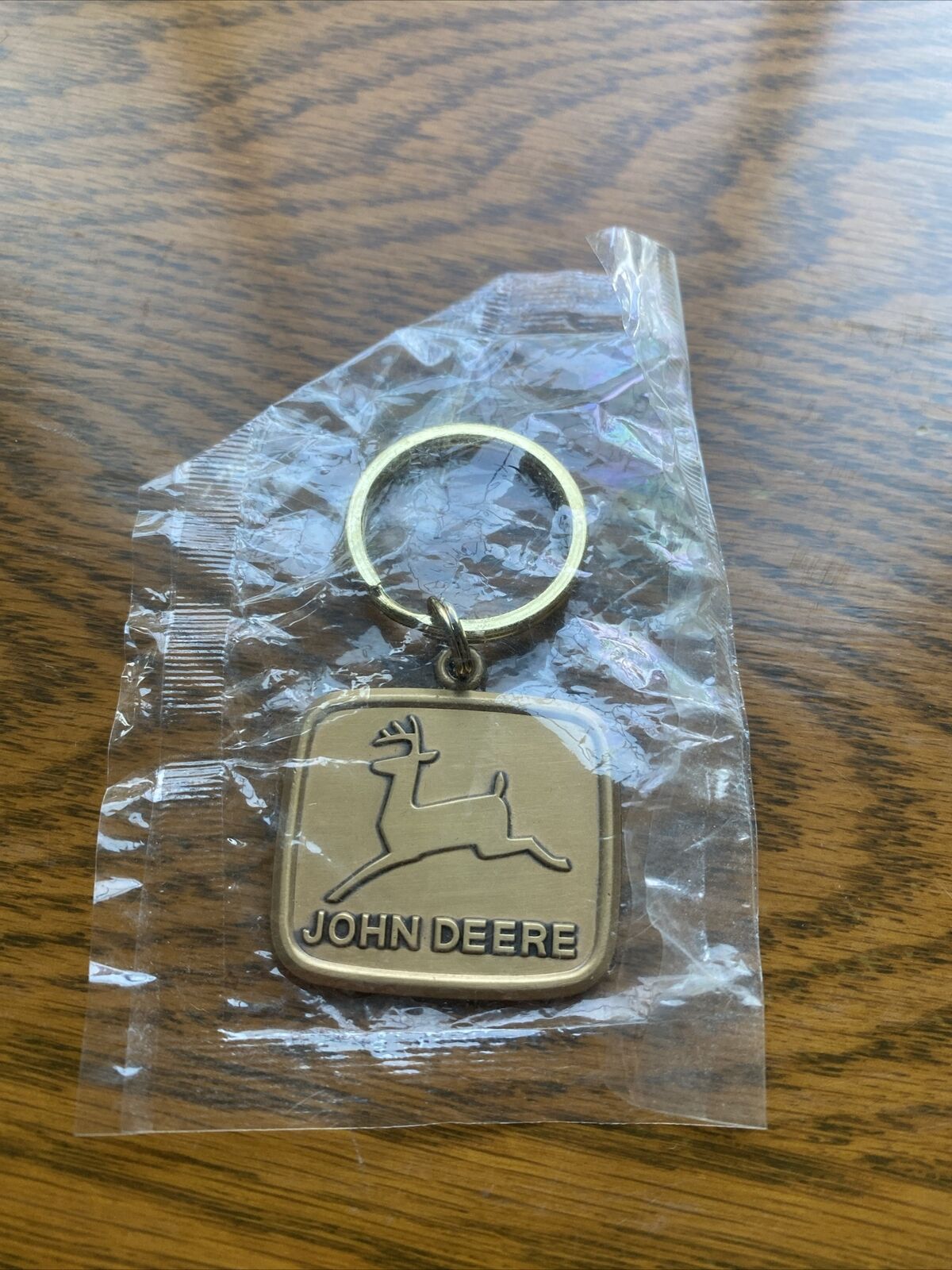 NIP Factory Sealed John Deere Keychain- Gold