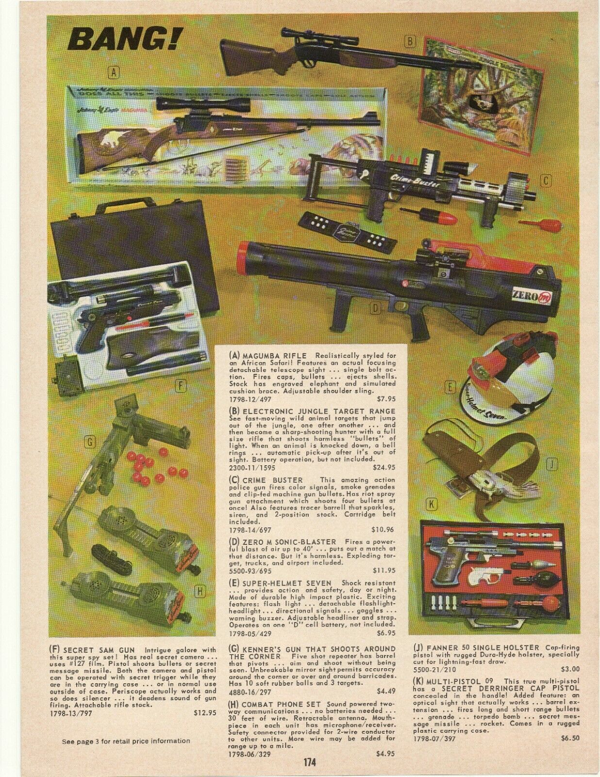 1966 Johnny Eagle, Secret Sam, Zero Blaster, Mouse Trap Monopoly Double Sided AD