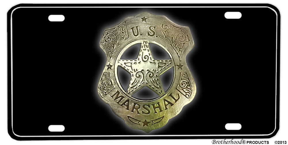US Marshal Vintage Badge Aluminum License Plate - Badge Design