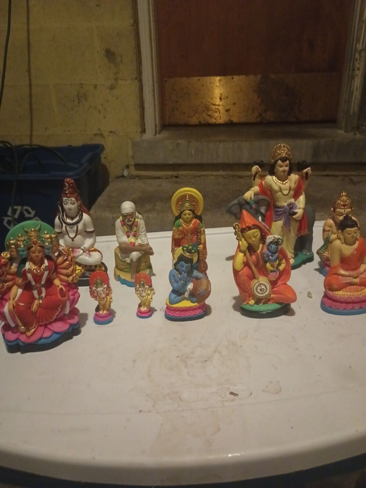 Vintage 10 lot JBL Handcrafted Hindu Ganges Clay Statues