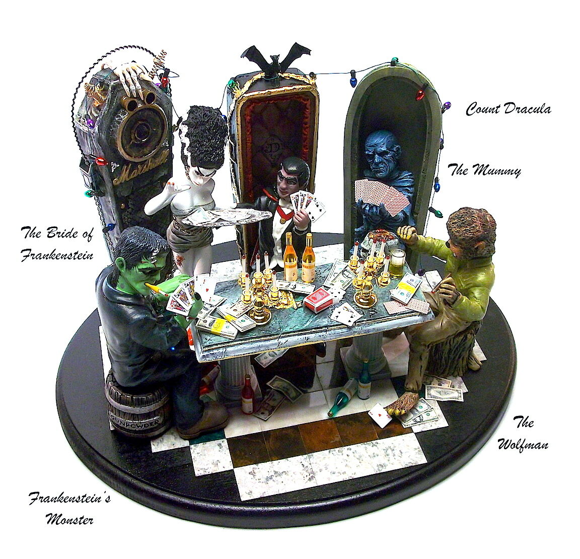 THE CLASSIC MOVIE MONSTER\'S CARD PLAYING SOLID RESIN MODEL KIT
