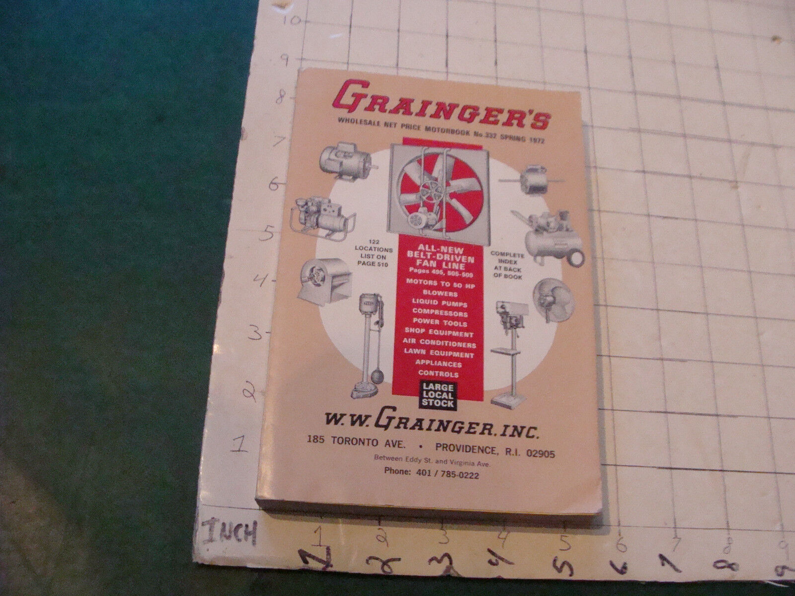 Orig Vintage GRAINGER'S wholesale motorbook catalog Spring 1972; 515pgs WOW
