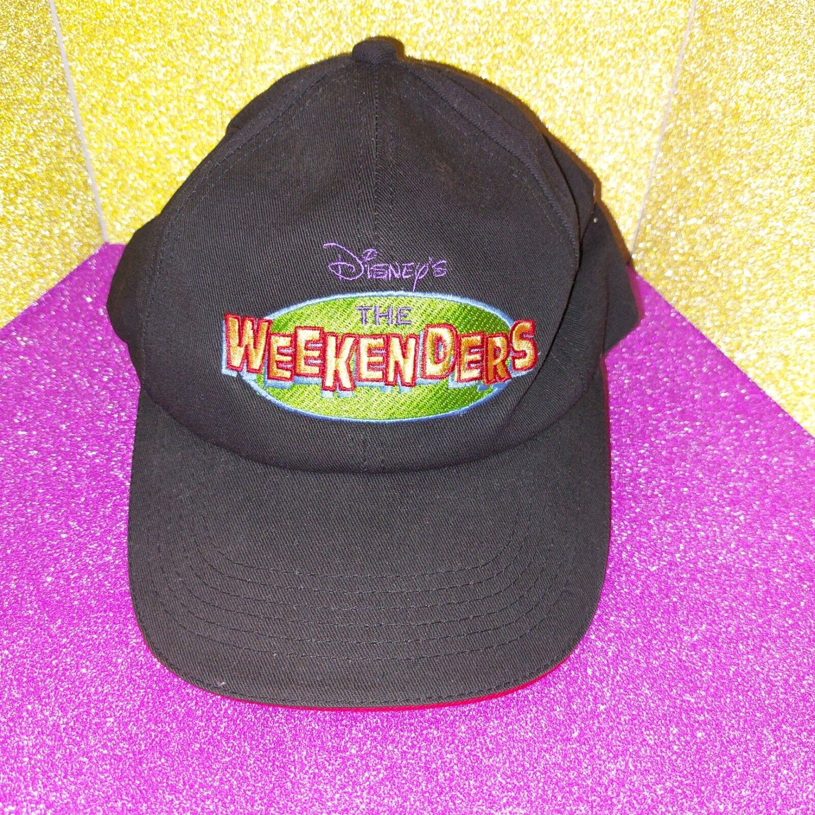 The Weekenders Baseball Cap Hat Disney Channel Black Adjustable Embroidered Tino