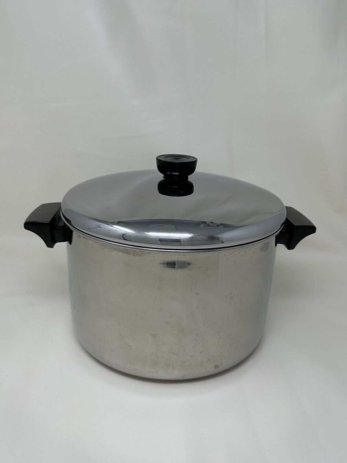 Revere Ware 1801 6 Qt Stock Pot W/Lid Stainless Steel Tri-Ply Disc Bottom