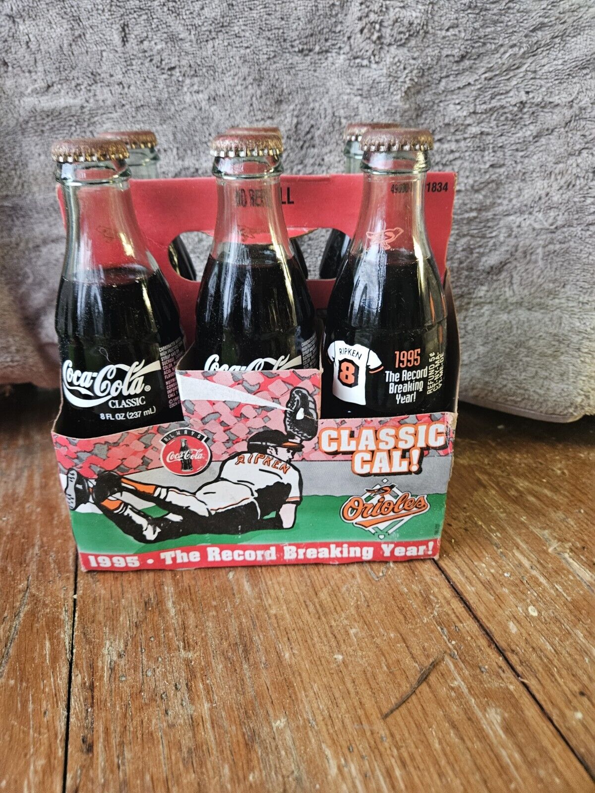 Coca-Cola Cal Ripken Jr Classic Cal 1995 Record Breaking Year 6-Pack Bottles