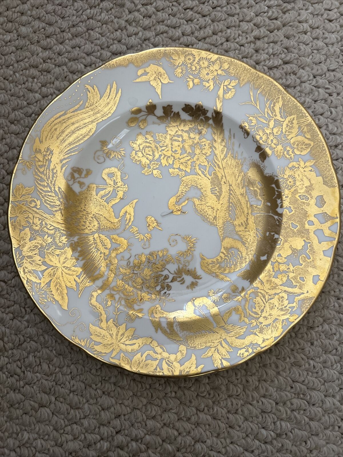 24 Carat Gold gold aves Royal Derby Breakfast 7.5 Inch Bread Plate