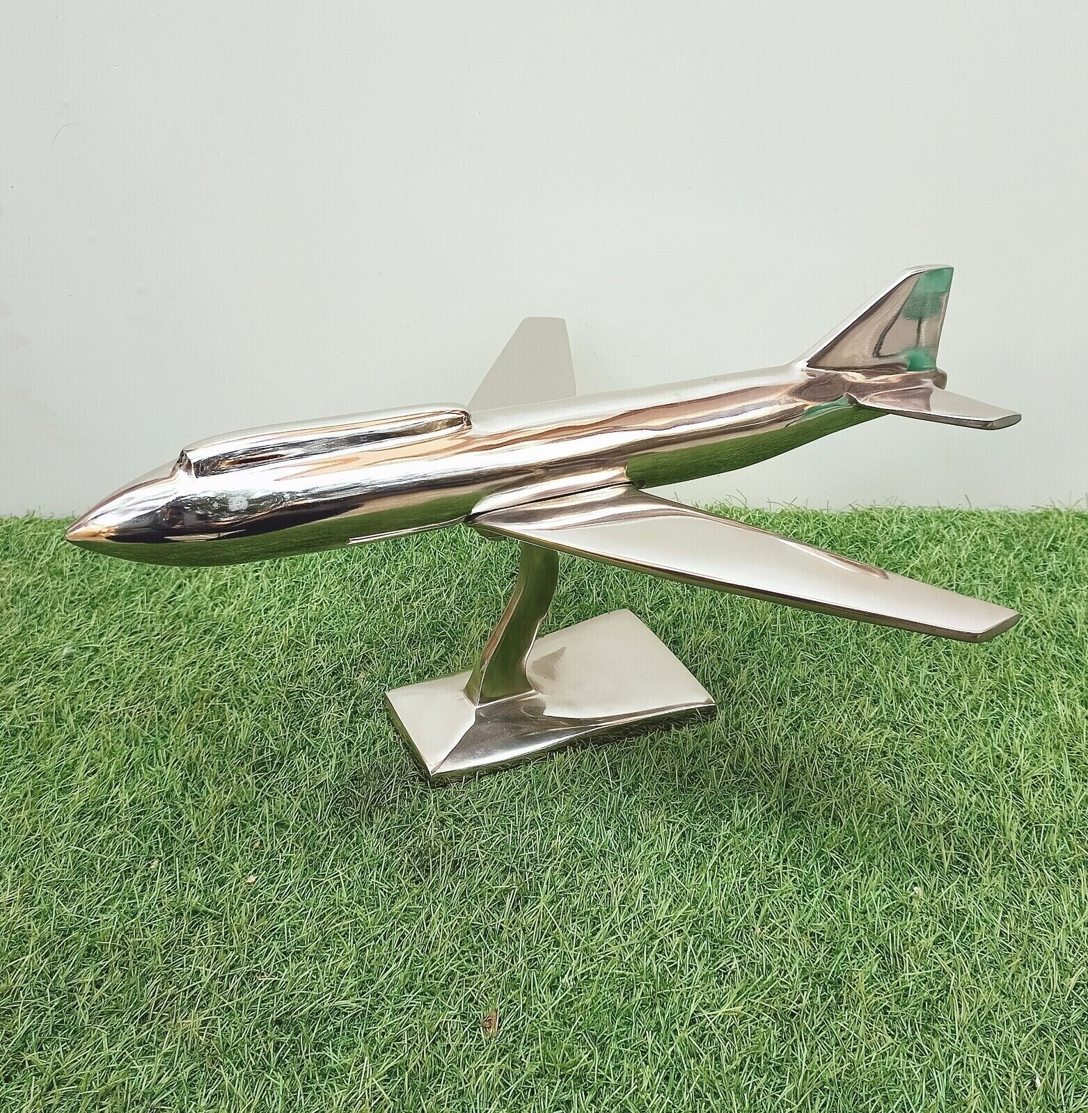Aluminum Aircraft Model Nautical Airplane Table Top Decor Silver Desk top Decor