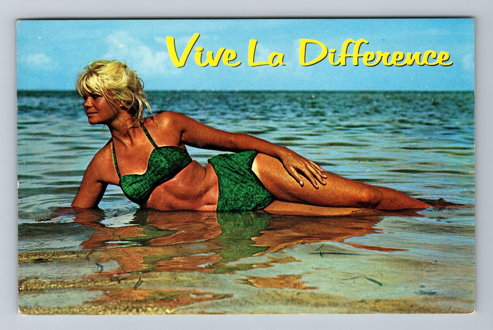 Vive La Difference, Beach Beauty, Antique Vintage Souvenir Postcard