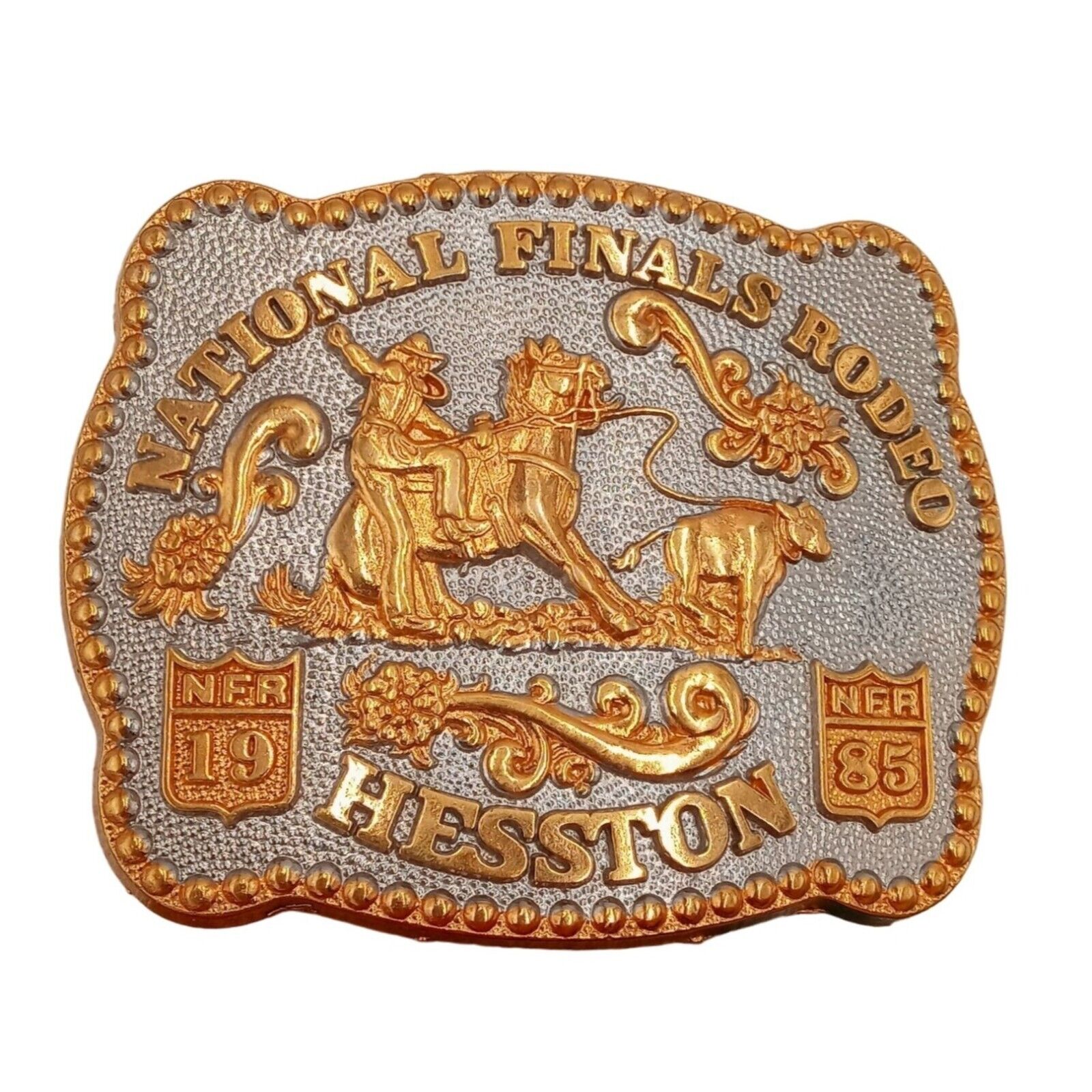 1985 Hesston Rodeo Belt Buckle Limited Edition Youth Calf Roping Kids National F