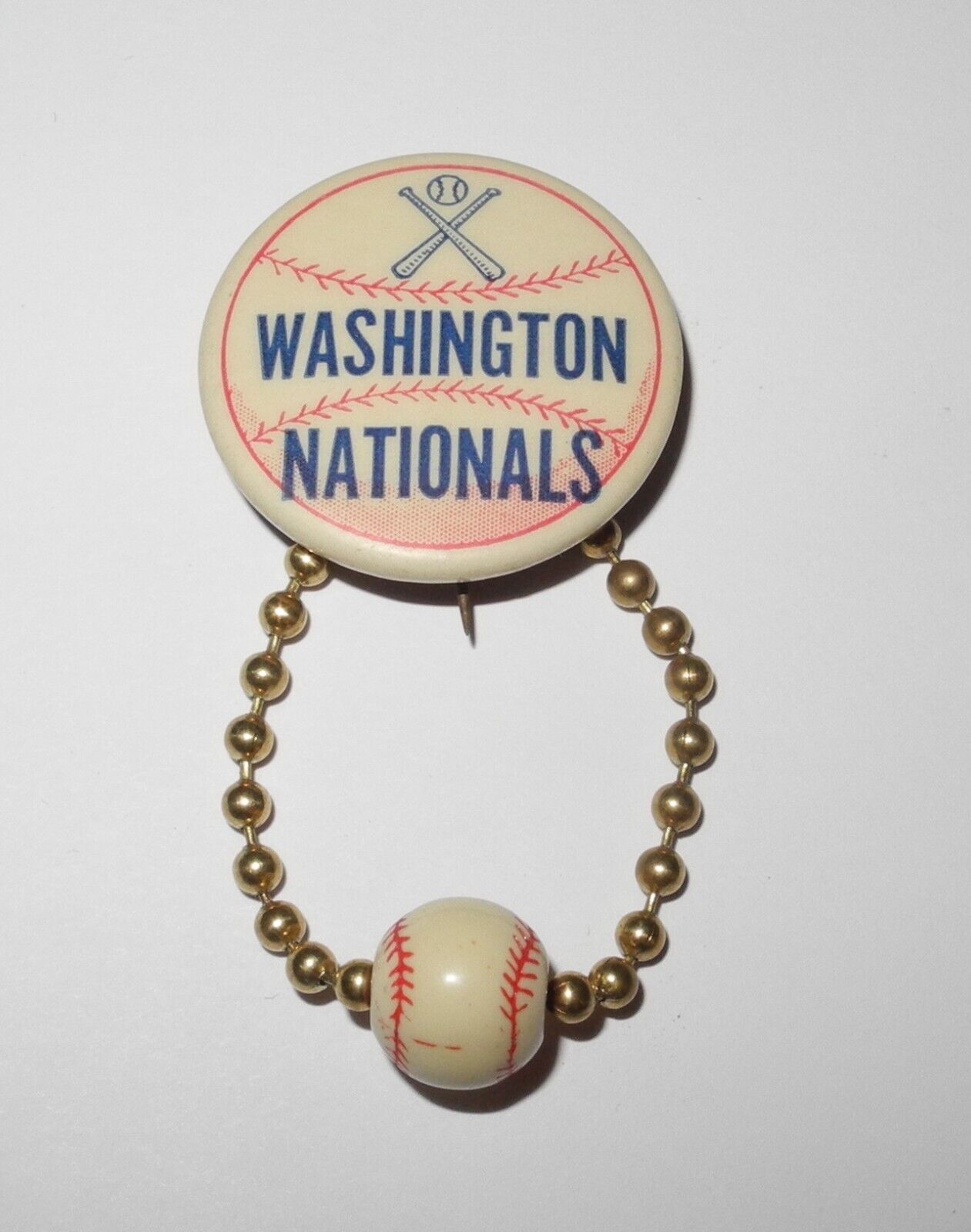 1940 Baseball Washington Nationals Crossed Bat Souvenir Pin Button Rick Ferrell