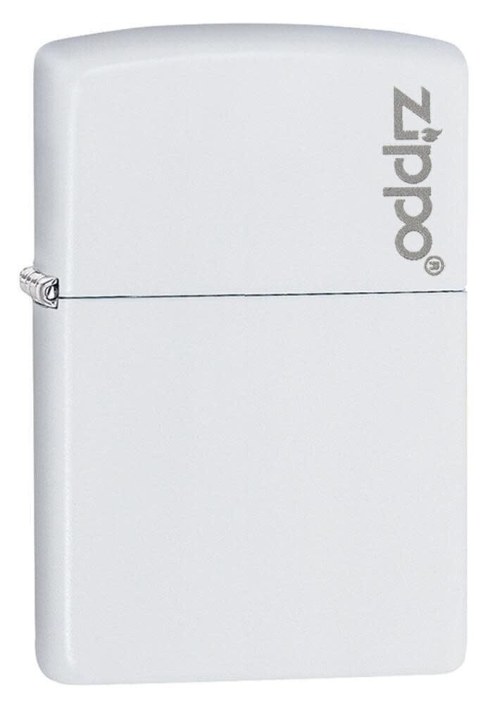 Zippo 214ZL, Classic White Matte Finish Lighter, Zippo Logo, Full Size