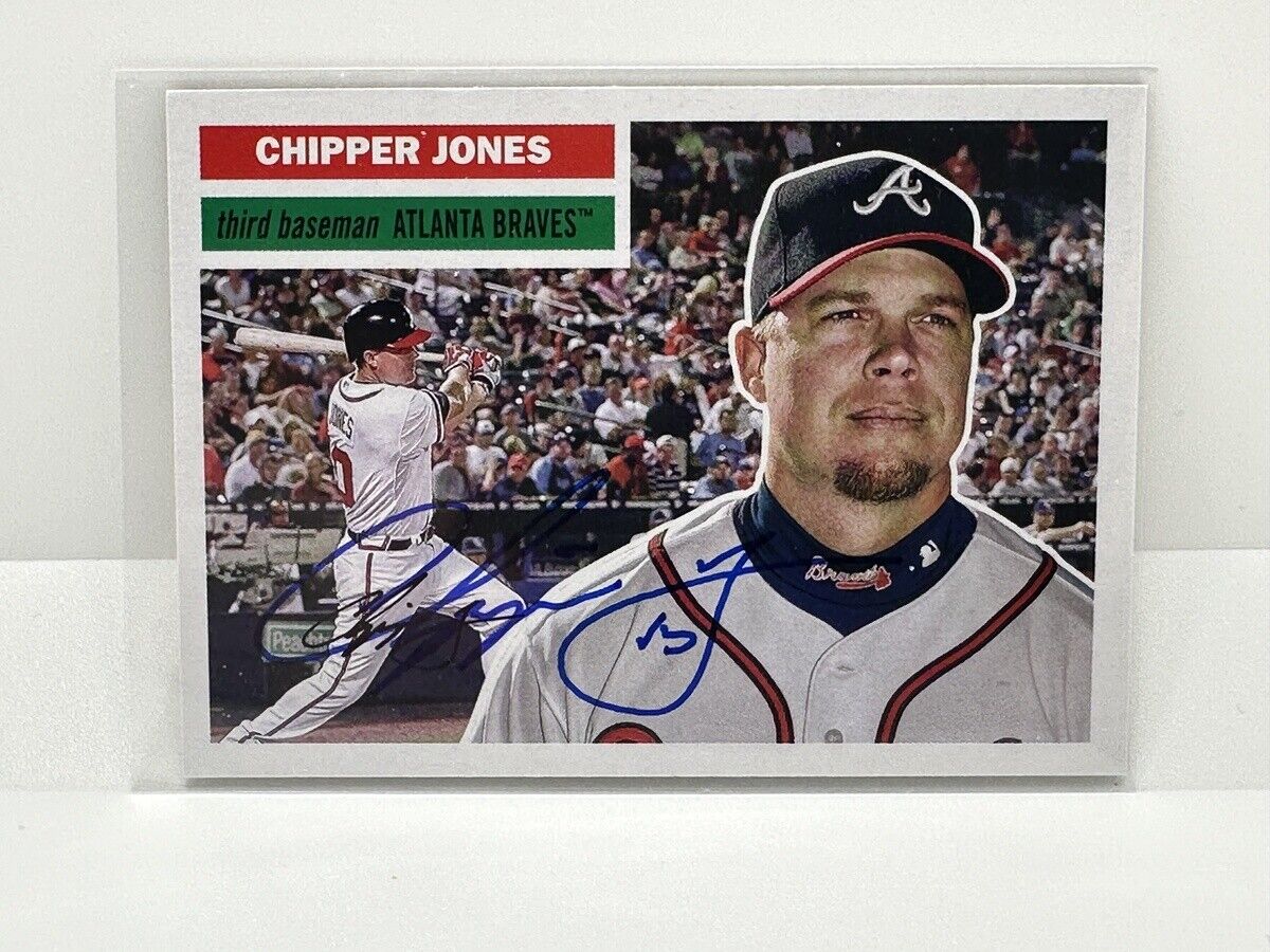 Chipper Jones Topps Heritage Autographed With COA