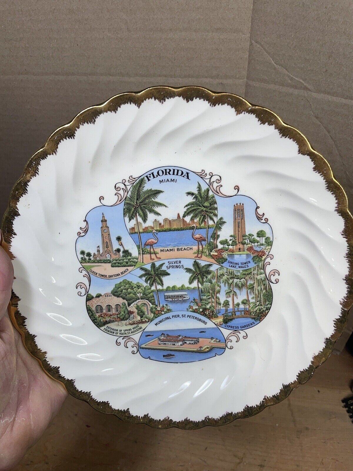 Florida Aristochrome Souvenir Collectors Plate 9 1/4”