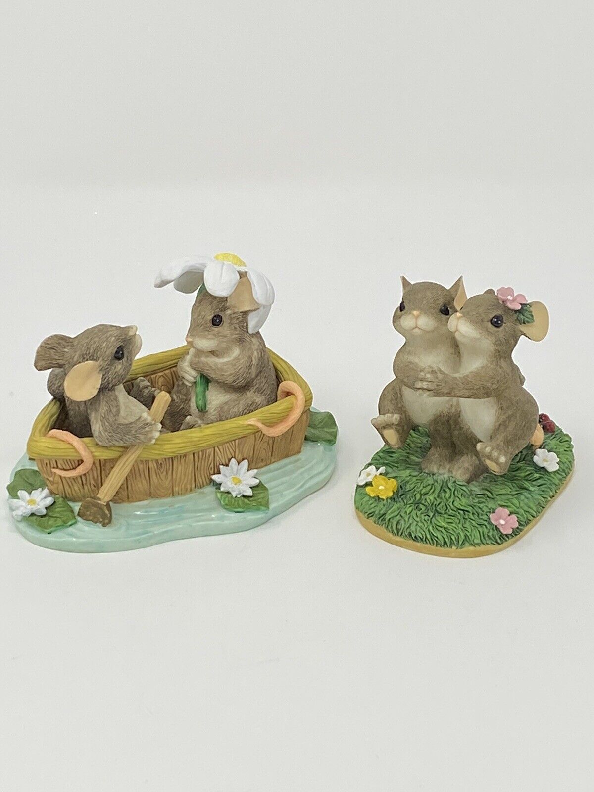 Charming Tails It Takes Two To Tango & Rowboat Romance Figurines Set Of Two
