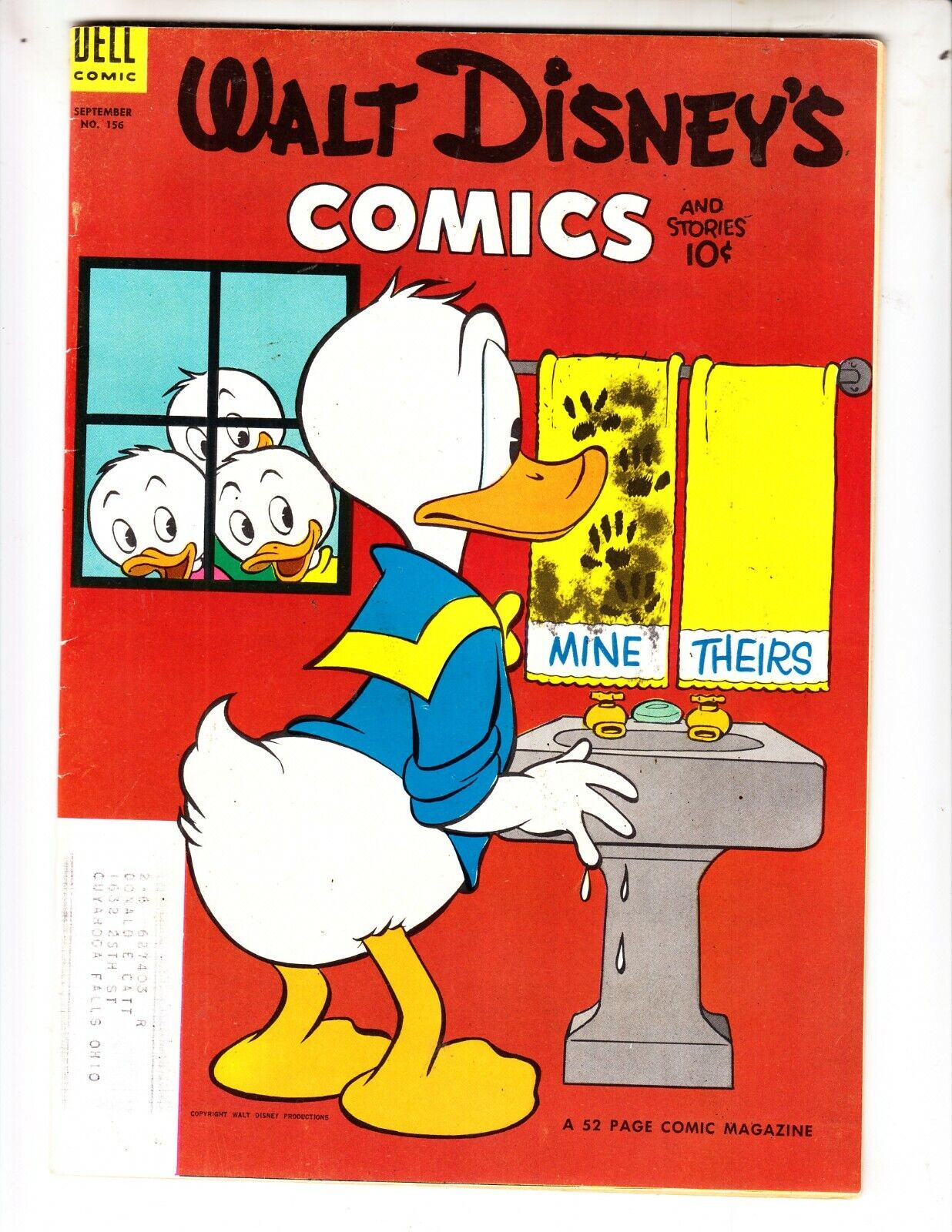 Walt Disney's Comics and Stories 156 VFNM (9.0) 9/53 Yogi Berra wheaties ad