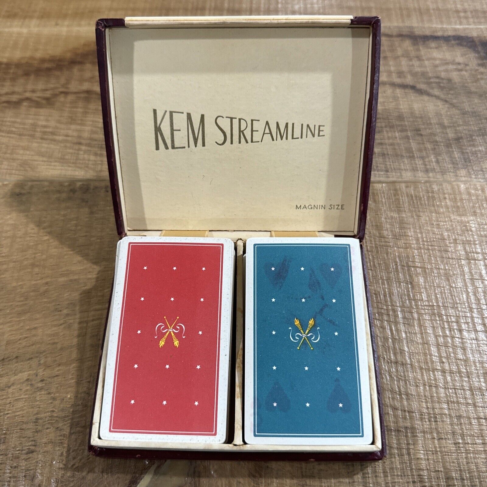 KEM Streamline Playing Cards New York World\'s Fair 1939 Clamshell Case Magnin