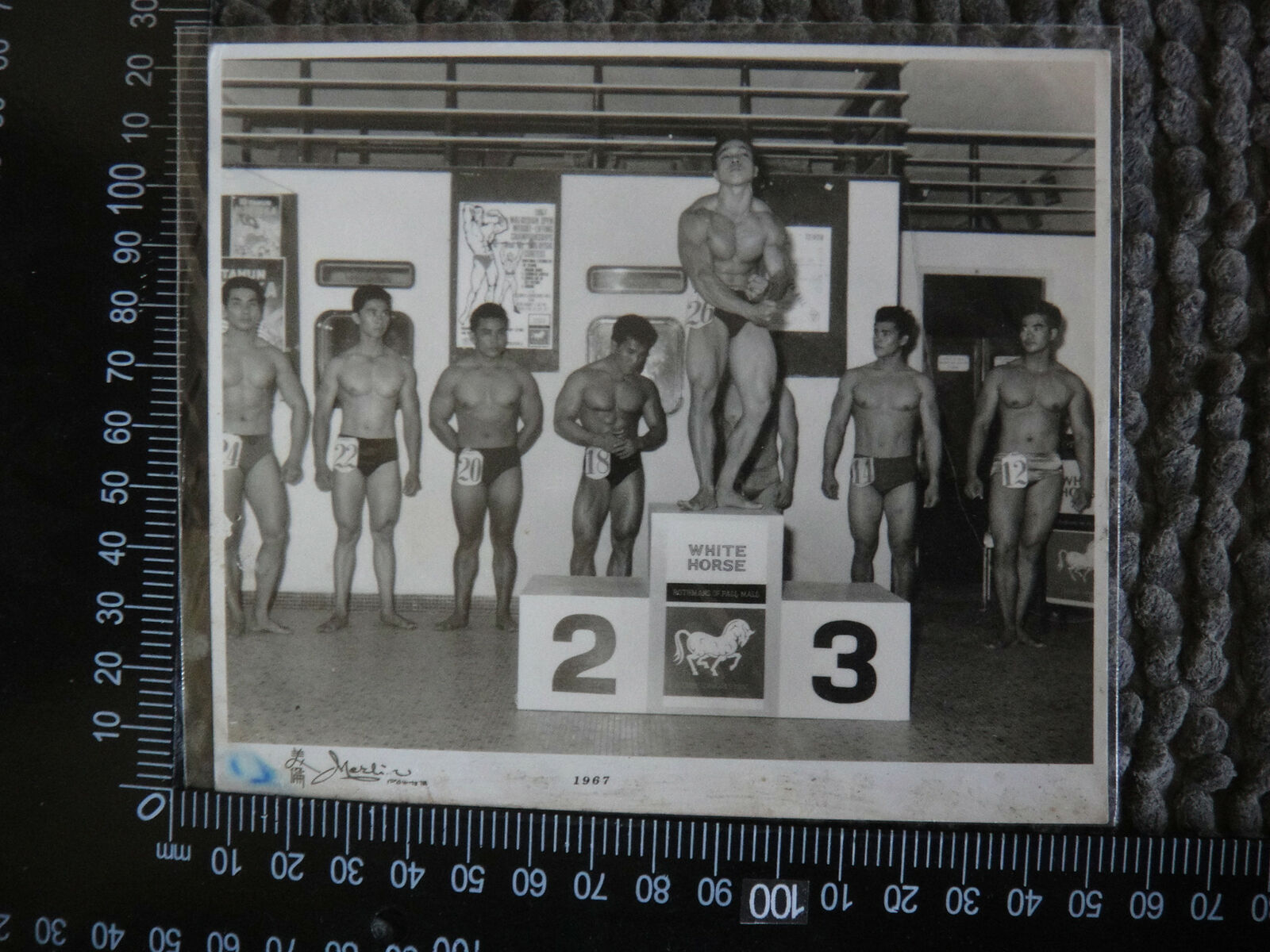 Z1) Vintage 1967 Beefcake Sexy Asian Bodybuilder White House Winner Photo B