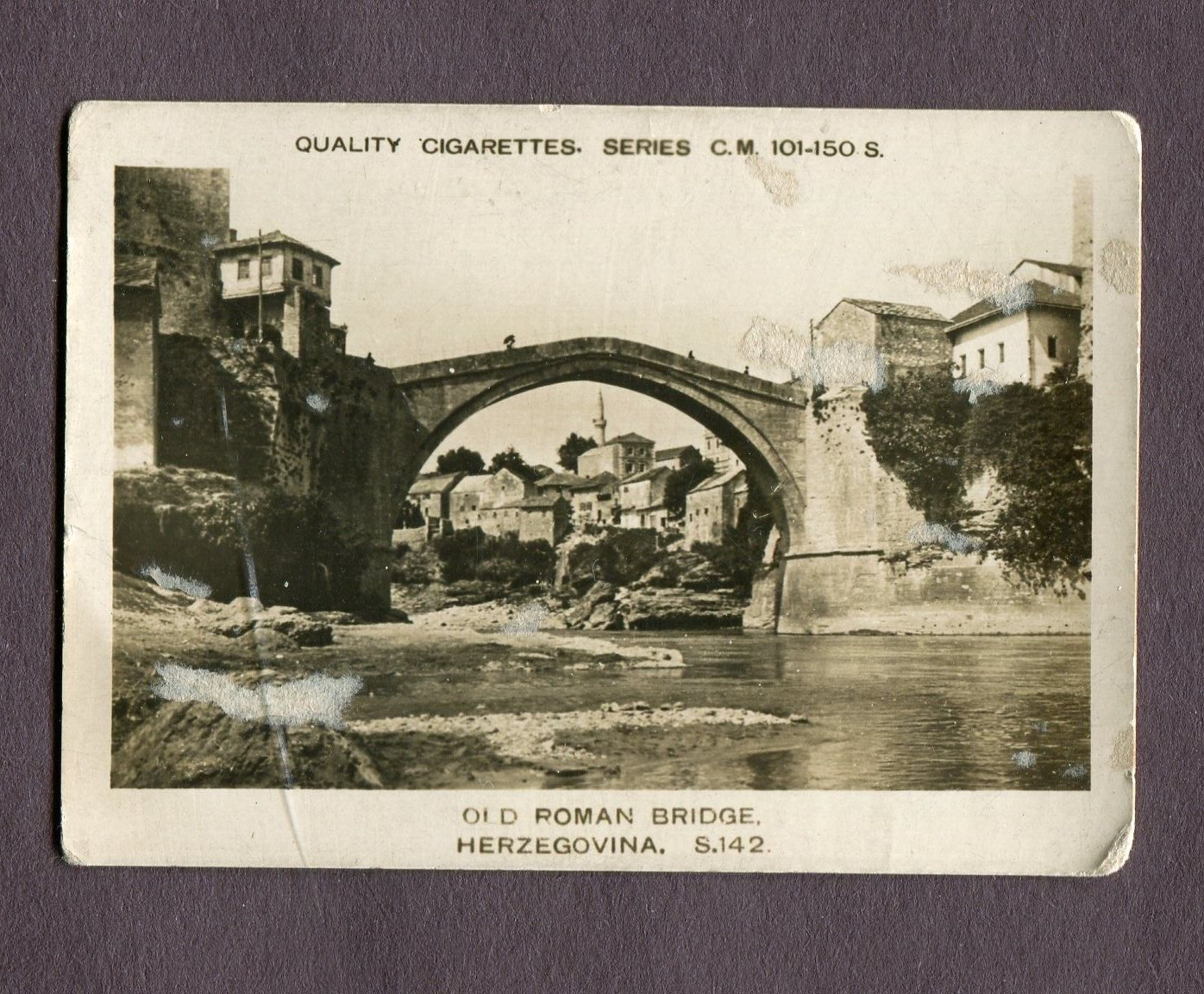 1927 QUALITY CRITIC CIGARETTES SERIES C.M. 1O1-150 B. #S.142 OLD ROMAN BRIDGE