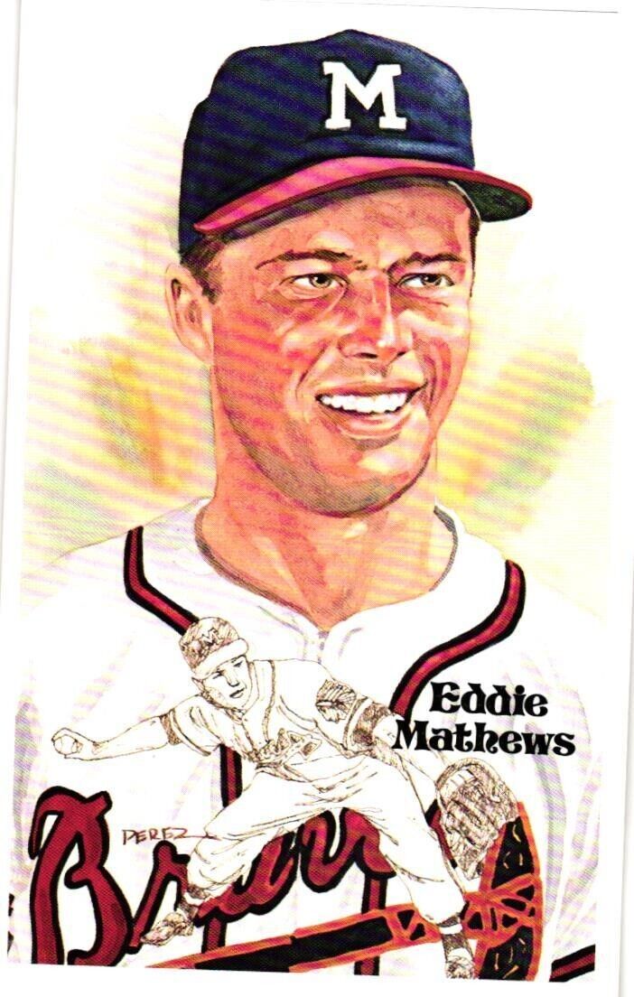 Eddie Mathews 1980 Perez-Steele Baseball Hall of Fame Limited Edition Postcard
