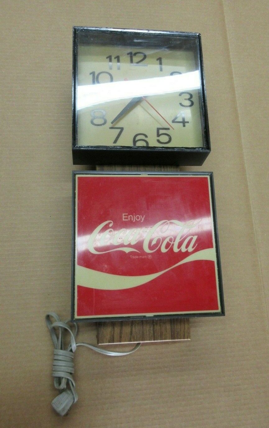 Vintage Enjoy Coca Cola Hanging Wall Clock Sign Advertisement C1