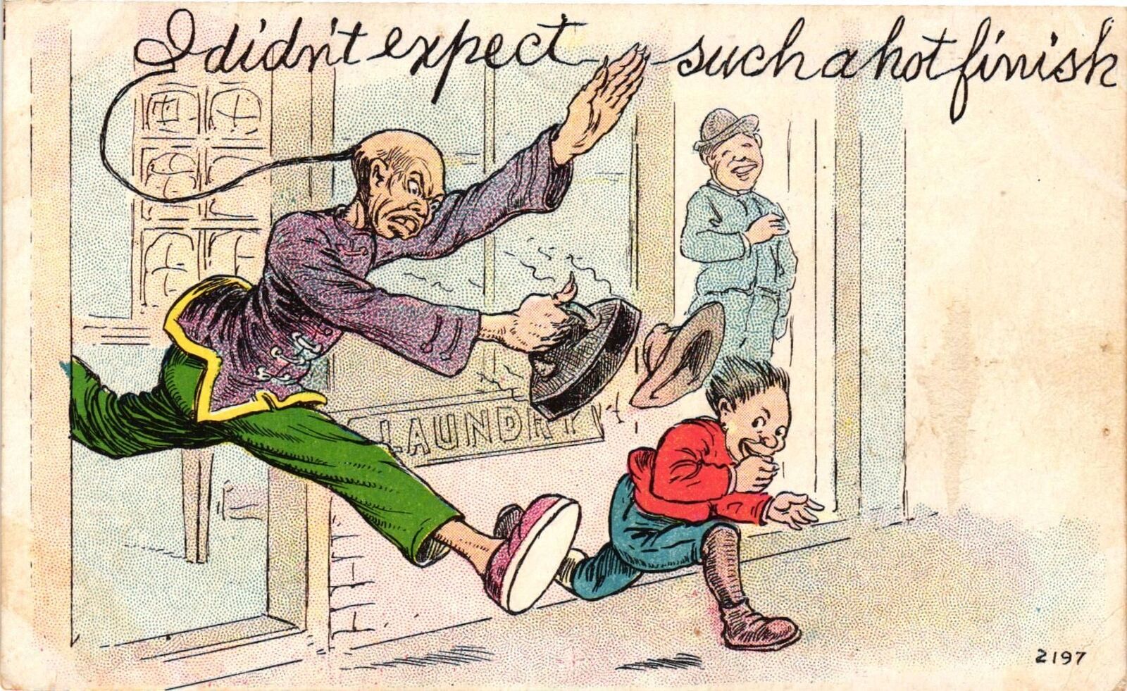 Vintage Postcard- Man chasing a child, I didn\'t expect Early 1900s