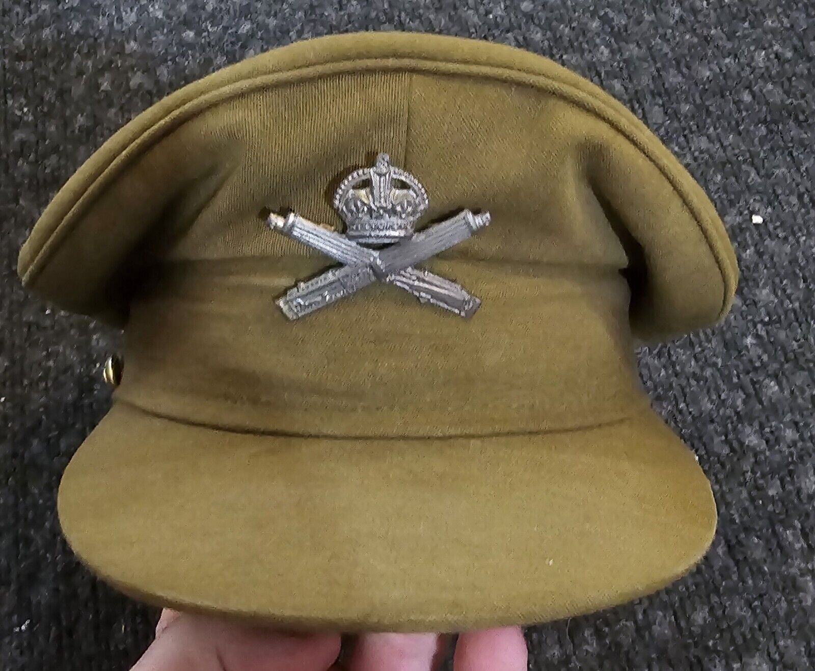 WWII Australian Army Machine Gunner Service Visor Cap Made In Australia 