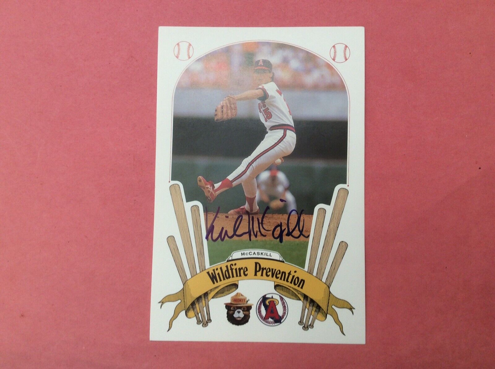 1987 Wildfire Prevention Angels #5 Kirk McCaskill Autograph.