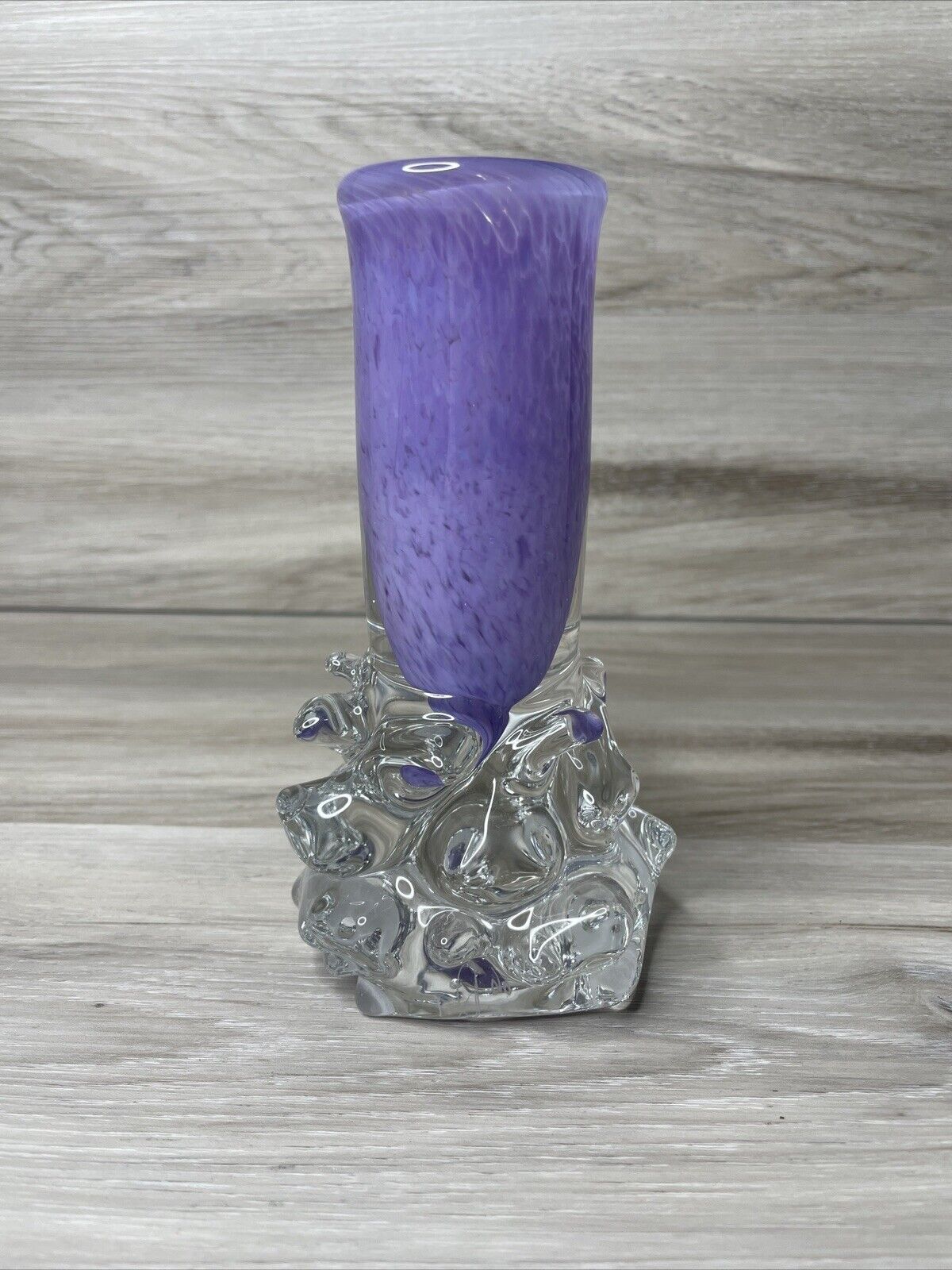 vintage purple glass vase signed Meydam? 1999