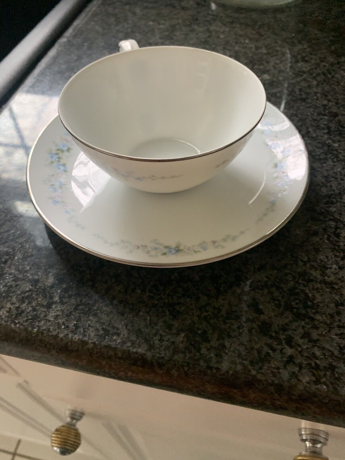 Noritake Tea Cups Saucers Set of 4 Roseberry Pattern Fine China